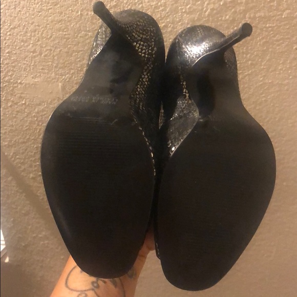 💎 CATHY JEAN/ Faux Metallic Snake Peep-Toe 💎 - Picture 3 of 4